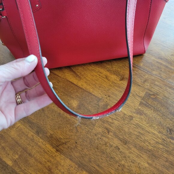 Michael Kors Red Saffiano Leather Tote - Picture 9 of 9